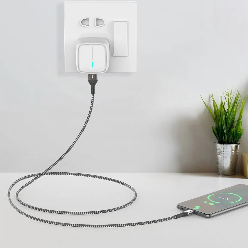 Тканевый USB-кабель WOPOW 1 2 м Type-C для быстрой зарядки Xiao mi 3A | Электроника