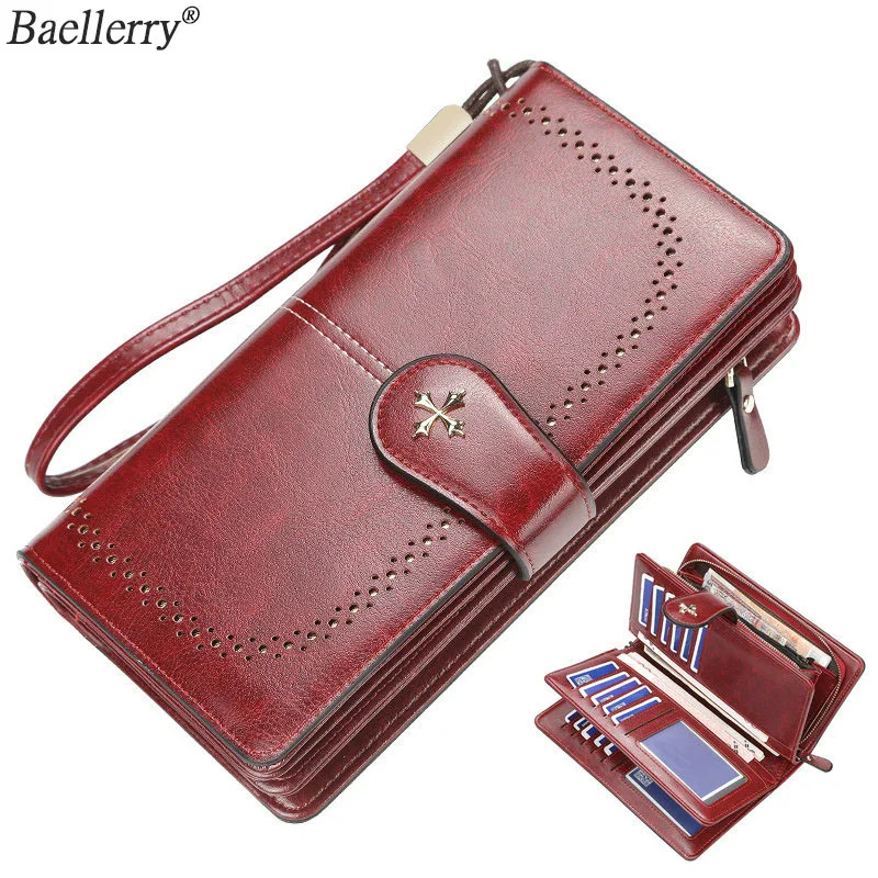 

2021 New Retro Long Purses Female Luxury Brand Wallets Woman Hasp Fashion Leather Purse Ladies Zipper Wallet Women Card Holder