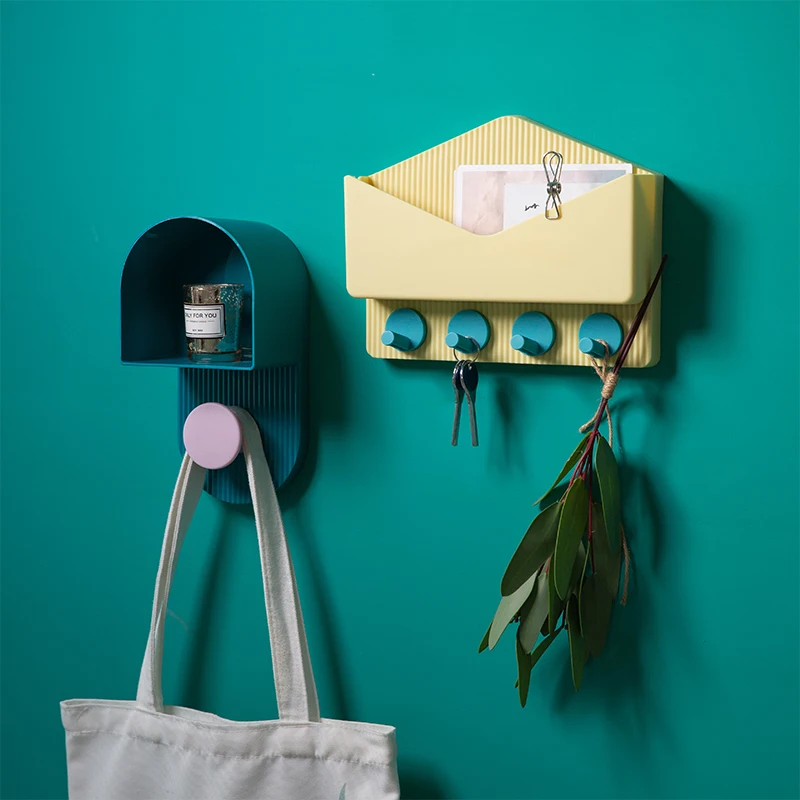 Скандинавские настенные держатели для хранения с висячими Крючки-Вешалки