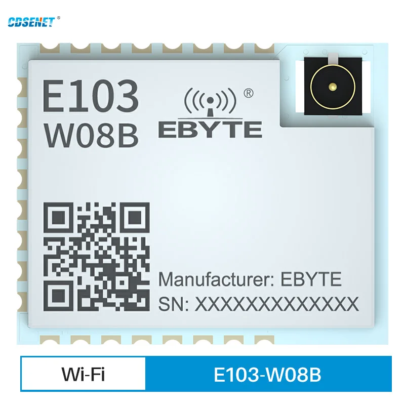 

Модуль последовательного порта Wi-Fi 2,4 ГГц 12 дБм 802.11b Двухъядерный ARM WPA TCP HTTP Client MQTT E103-W08B CDSENET антенна на IPX интерфейс