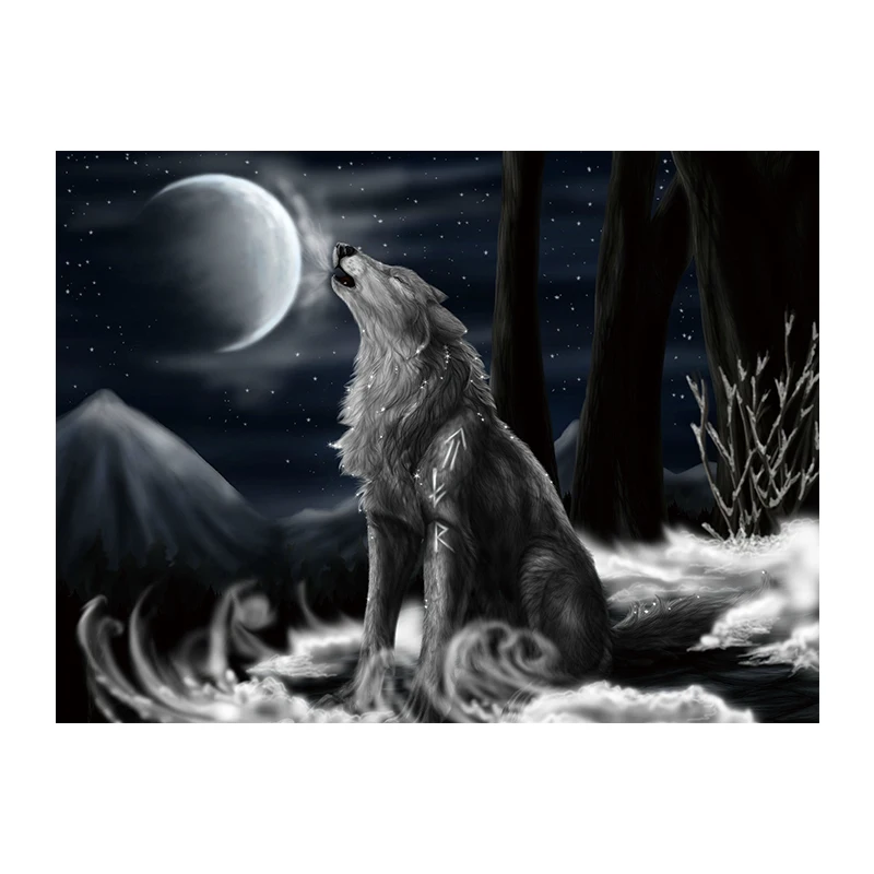 

Black and white lion tiger wolf background cloth hanging cloth bedside background wall Dormitory transformation bedroom