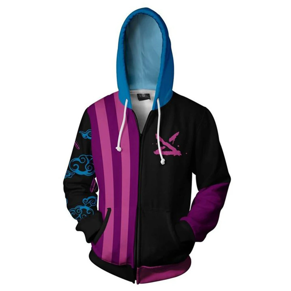 

Arcane LoL Jinx Cosplay Hoodie 3D Printed Hooded Sweatshirt Men Women Casual Streetwear Zip Up Jacket Coat