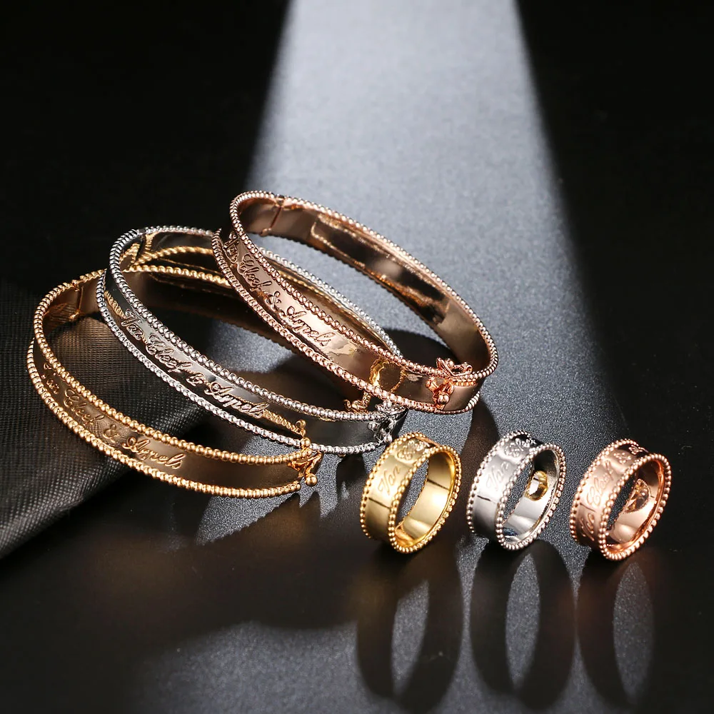 

2 шт./комплект, Женский Классический комплект из кольца и браслета