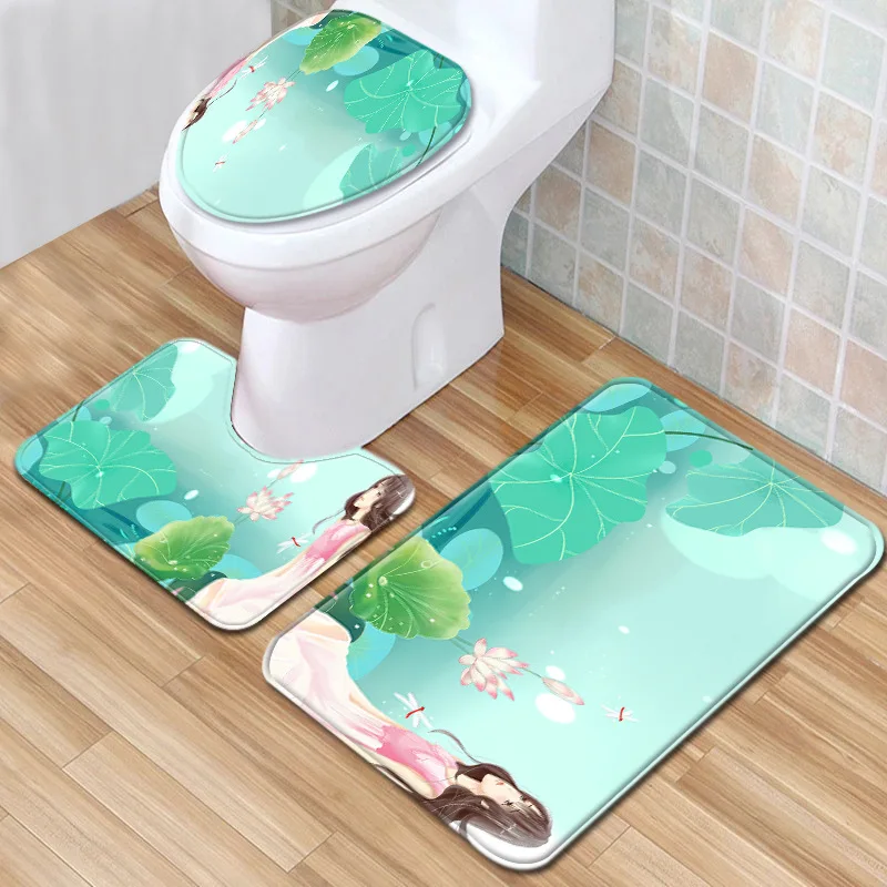 Набор ковриков для ванной из микрофибры Zeegle крышка коврика и туалета