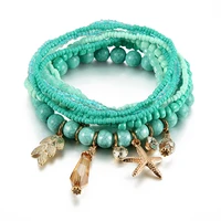 multilayer colorful beads bohemian bracelets bangles for women jewelry boho tassel starfish beach charm bracelet gifts pulseiras