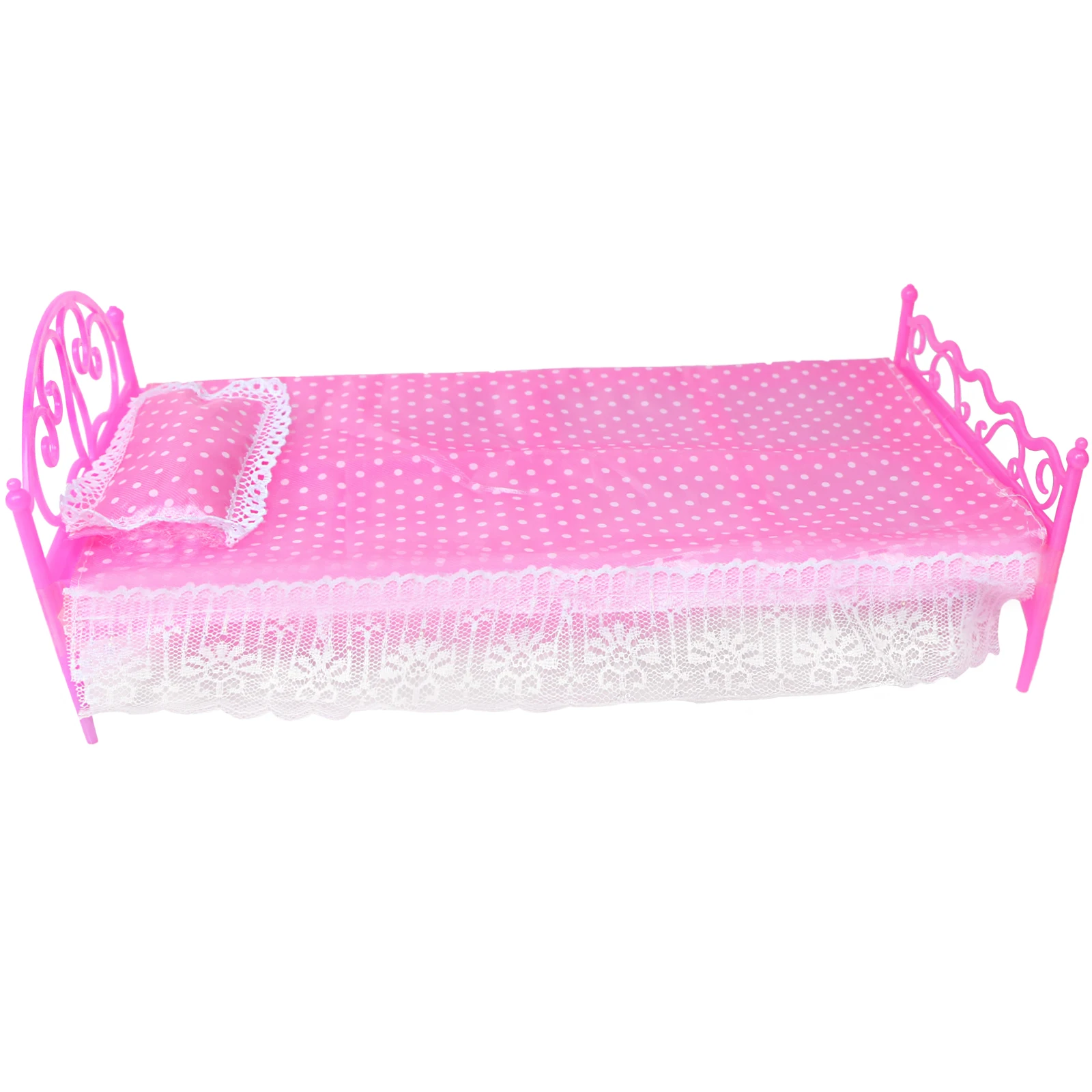 2 x Bed Hunk + mattress Pillow Pink Purple Bedroom Furniture for Barbie Doll Blythe Monster high Dollhouse Accessories | Игрушки и хобби