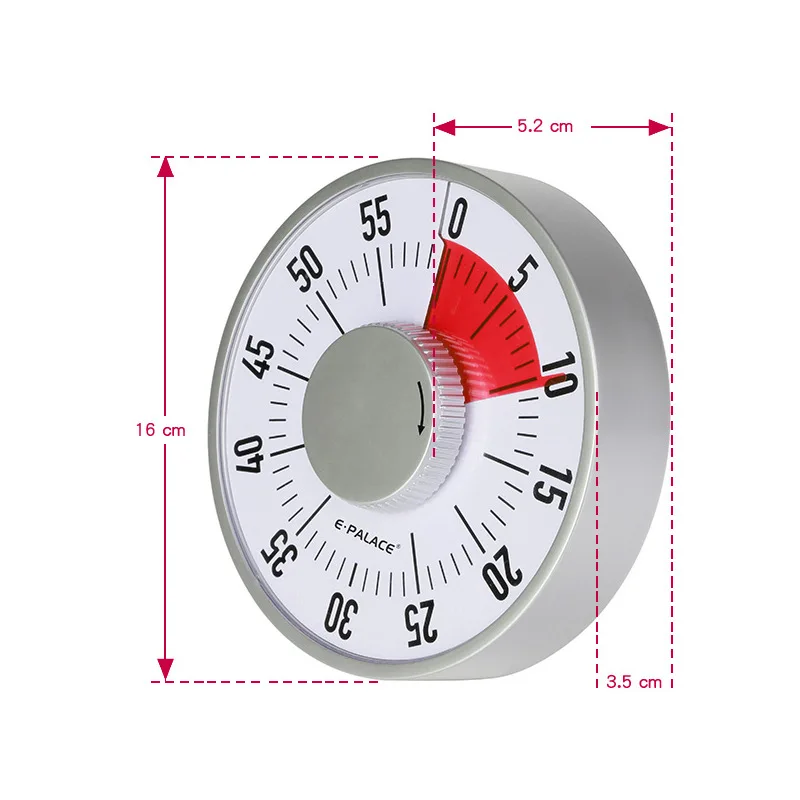 

Portable 60 Minutes Kitchen Timer Count Down Alarm Reminder Pink Mechanical Timer Home Baking Tools DropShipping