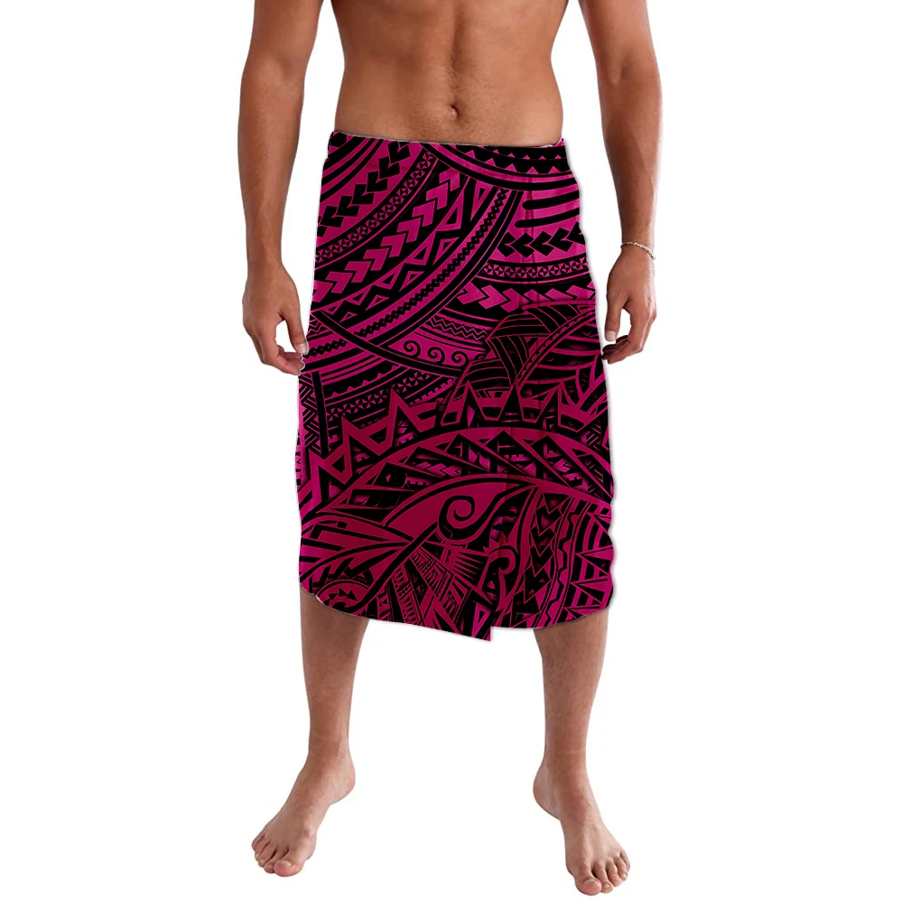 

Полинезийская ткань с принтом, индивидуальный узор, полиэфирный материал, свободная Мужская юбка-брюки с карманами и татуировкой