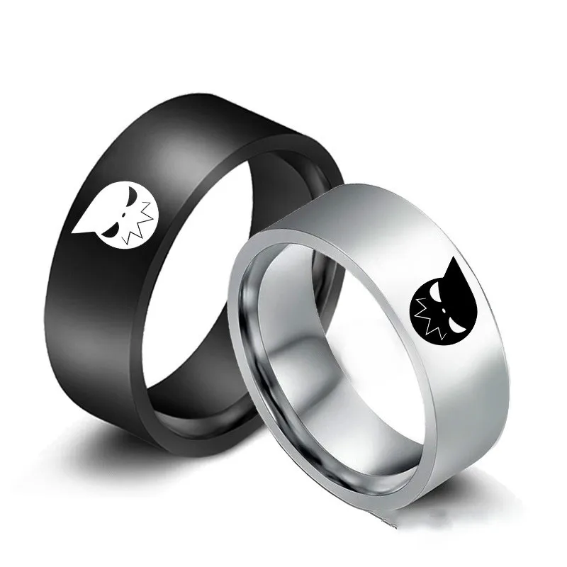 Buy Hot Anime Soul Eater Death The Kid Ring Cosplay Costumes Props Stainless Steel Deat Lovers Finger Rings Jewelry on