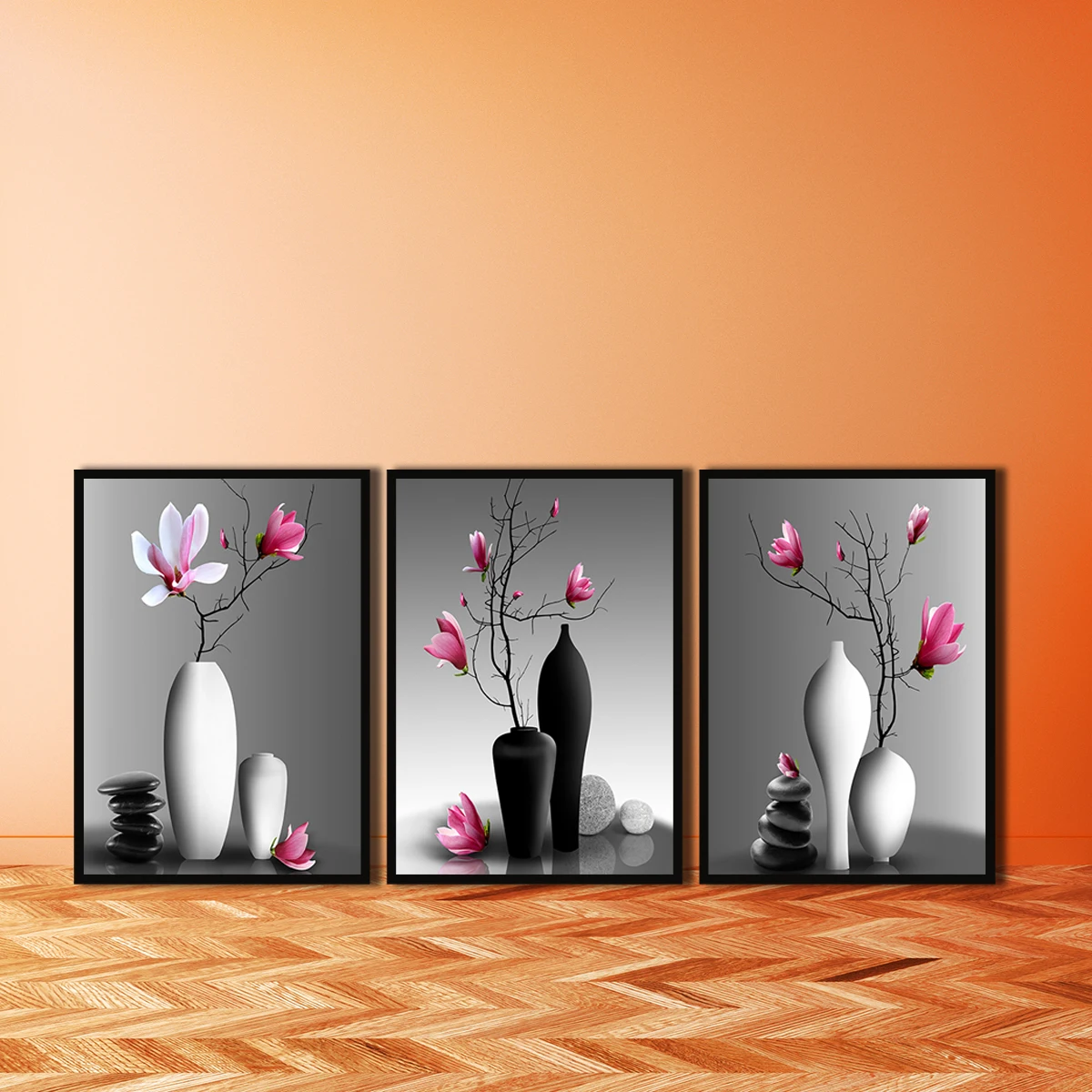 

No Frame Branch Magnolia Flower In Vase Wall Art Print Canvas Painting Nordic Posters and Prints Wall Pictures for Living Room