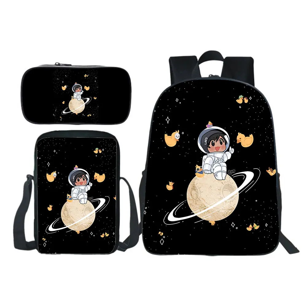 Рюкзак Quackity для мальчиков и девочек, Модный комплект из 3 предметов (рюкзак + сумка на плечо + сумка для ручек), школьный ранец для книг для под...