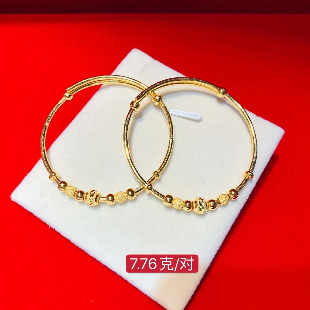 

HX 24K Pure Gold Bracelet Real 999 Solid Gold Bangle Upscale Beautiful Romantic Trendy Classic Jewelry Hot Sell New 2020