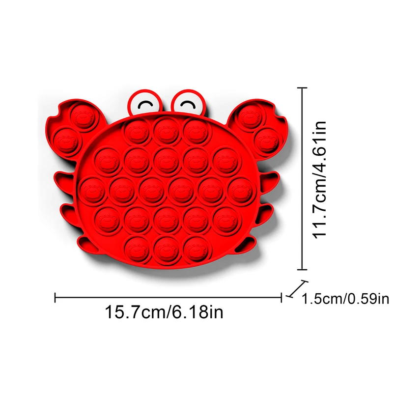 

Silicone Push Pop Bubble Fidget Antistress Toy for Children Kids Crab Fidget Sensory Toy Autism Special Need Stress Reliever Toy
