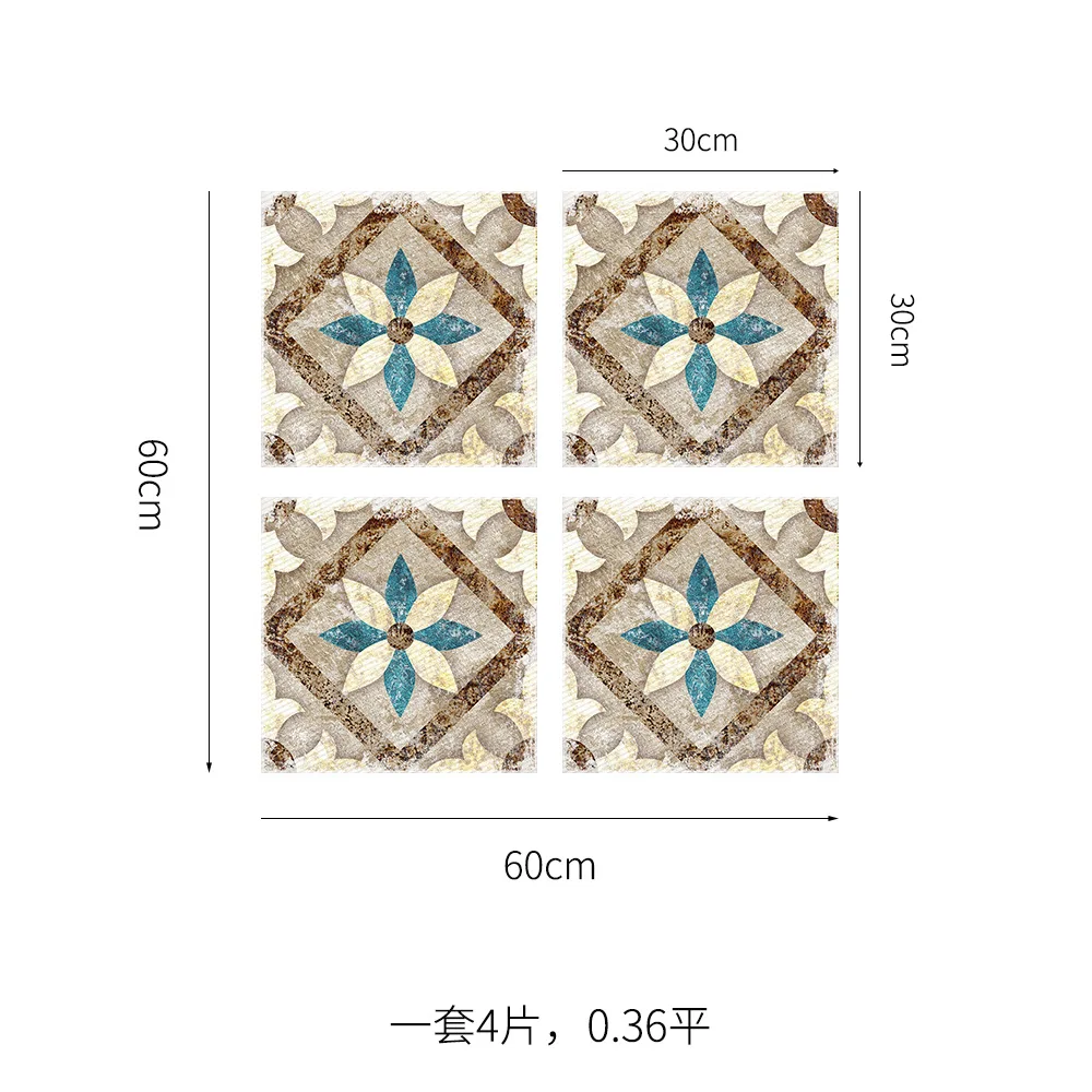 

Funlife Retro Morrocan Style Peel Stick Floor Tile Sticker Waterproof For Bathroom Kitchen,Anti-Skid Living Room PVC Floor Decal