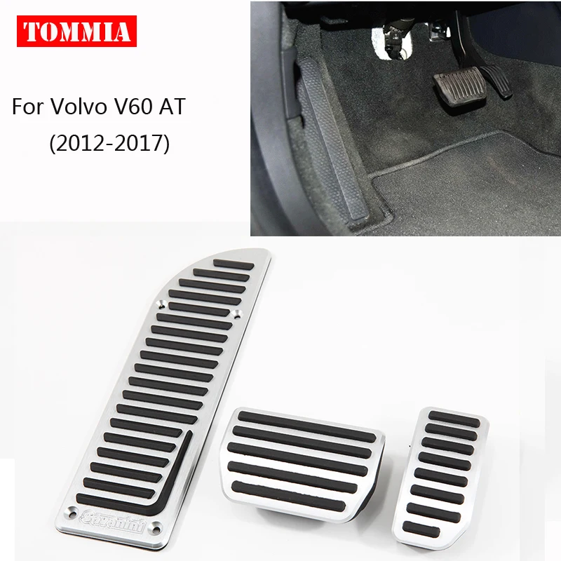 

tommia Pedal Cover Fuel Gas Brake Foot Rest Housing No Drilling For Volvo V60 2012-2017 Car-styling