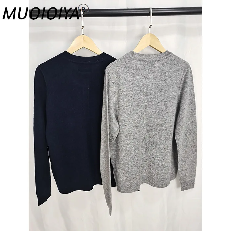 

Letter Hot Drilling Sweater Women O-neck Single Breated 100% Cashmere Cardigans