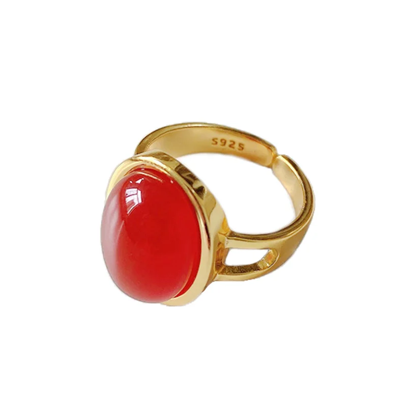 Женские большие кольца из серебра 925 пробы с агатом роскошные дизайнерские