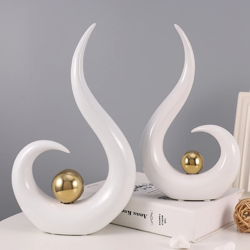 

Modern White Torch Shape Ceramic Accessories Home Livingroom Desktop Figurines Craft Bookcase Coffee Table Statues Decoration