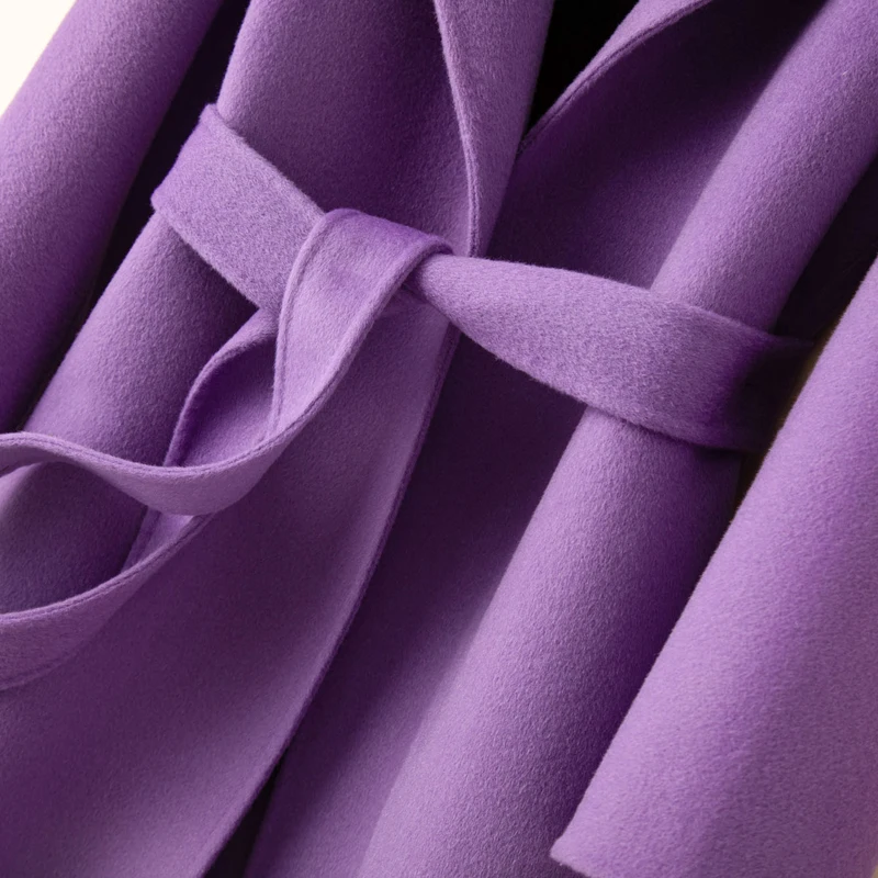 Осень-зима 2021 Новая Элегантная приталенная куртка из 100% шерсти женское пурпурное