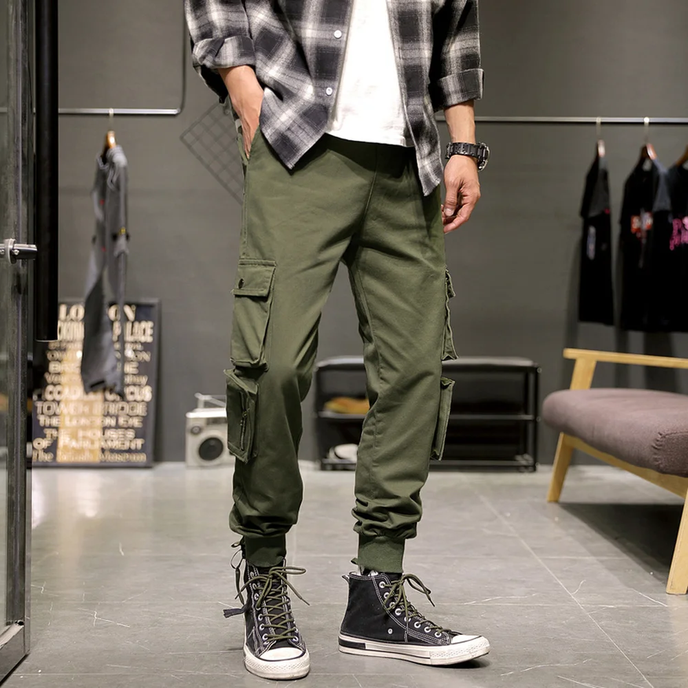 

Брюки-карго мужские в японском стиле, узкие брюки-карго, модная одежда в стиле Харадзюку, осень-весна