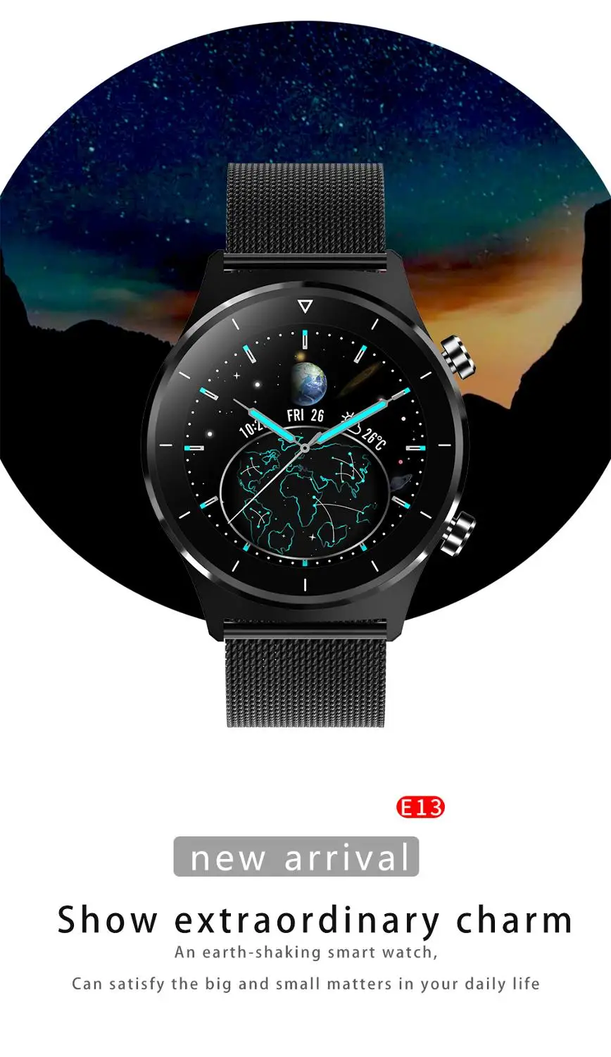 

E13 Smart Watch Heart Rate Blood Oxygen Bluetooth Phone Call Music Sports Tracker Band For HuaWei Android IOS Phone Watch PK GT2