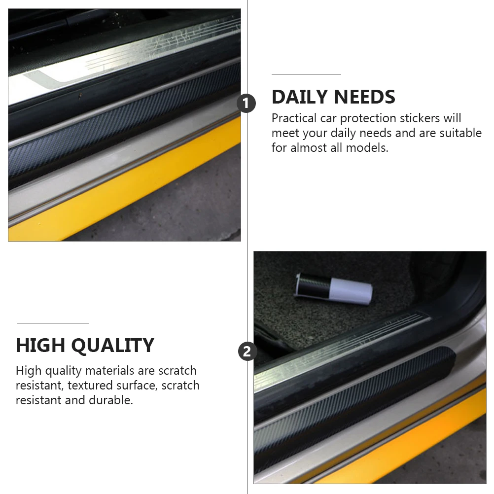 

4 Sets Newest Universal Auto Door Sill Strip Anti-stepping scratch-resistant durable Strip Adhesive Car Protection Guard