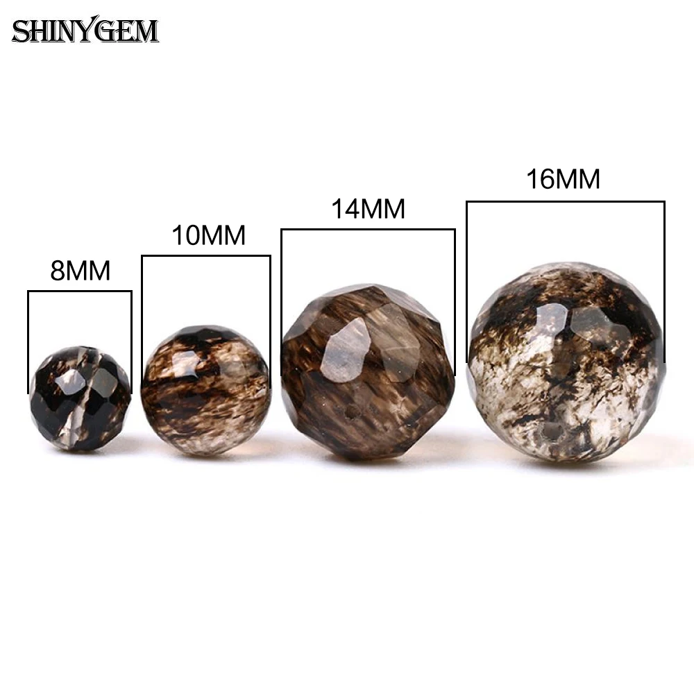 Черный Ограненный Кристалл Круглый Бусины 8 мм 10 14 16 DIY jewelry браслет Цепочки и