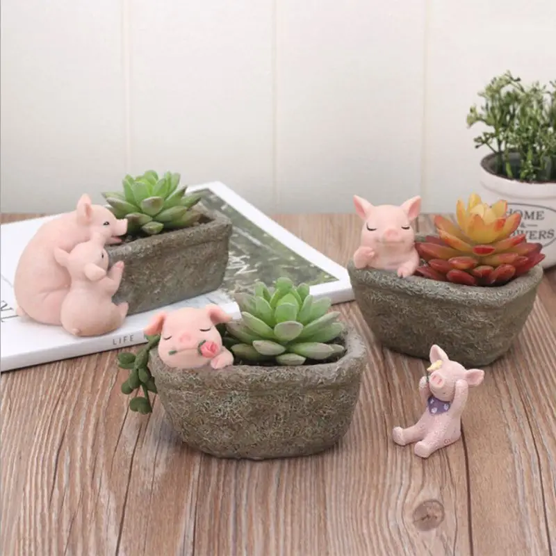 Милые цветочные горшки в китайском стиле забавные для свиней домашние садовые