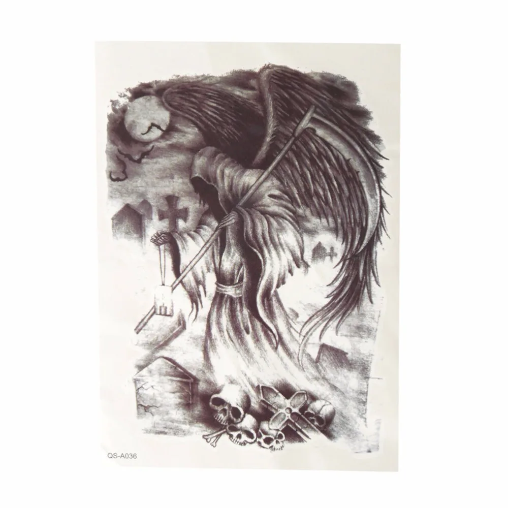 Крутая Мода Панк Череп шаблон временная татуировка Водонепроницаемая Мужская o