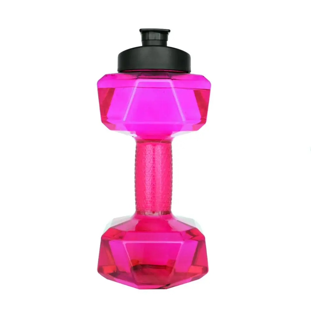 2.2L Pink Dumbbell Buildlife 1.2L 43 унций гантели оформленные спортивные Спортивная бутылка для воды BPA бесплатно Портативный большой объем для воды креативный - Цвет: 2.2L Pink Dumbbell