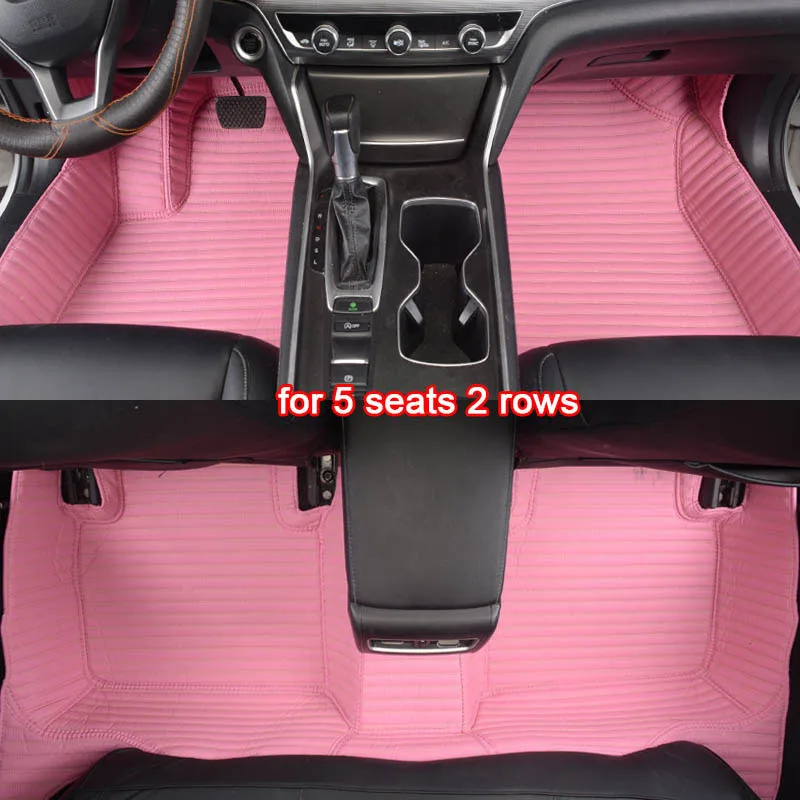 pink 2 rows FUZHKAQI пользовательские автомобильные коврики для BAIC двигатель все модели BJ40 BJ80 BJ20 D20 D70 D50 D60 X25 X55 X65 CC 35 BW007 коврики для ног - Название цвета: pink 2 rows