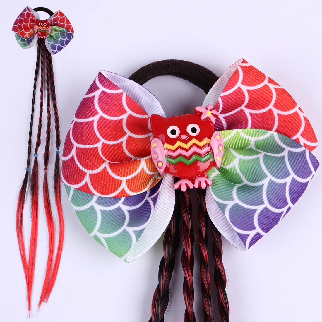 mermaid bow2 1 шт. Женская эластичная лента для волос твист парик повязка на голову богемный Плетеный головной убор детский бант зажим для волос головной убор - Цвет: mermaid bow2
