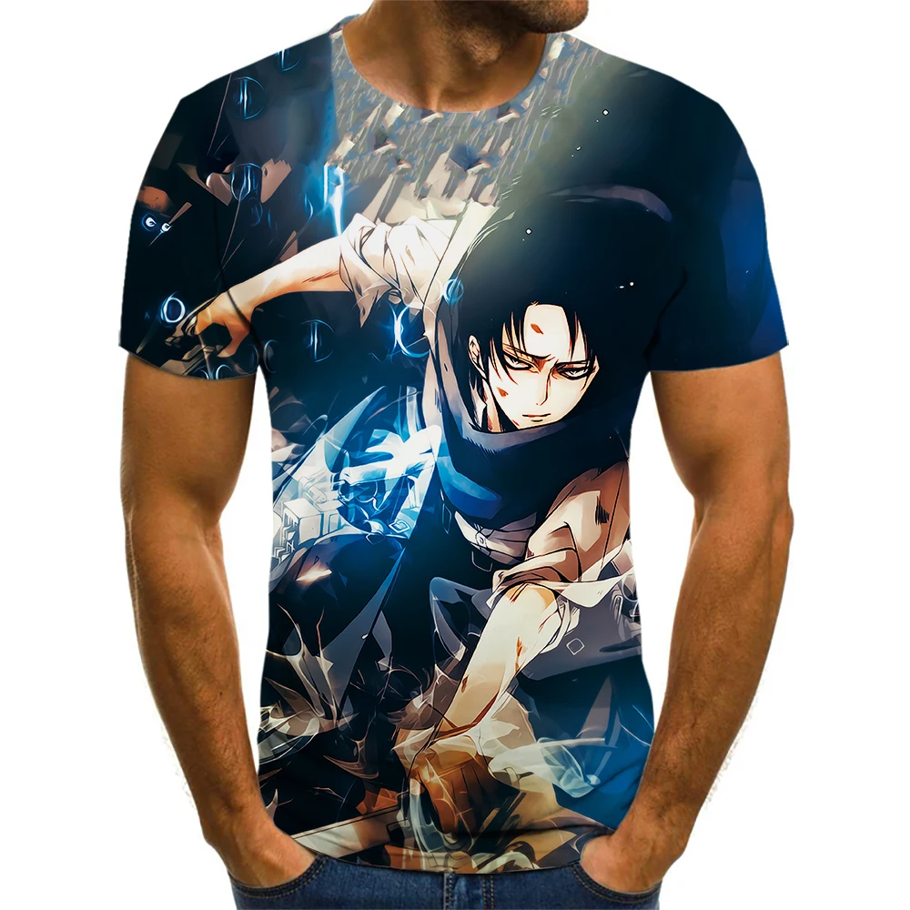 

2021 New 3D Printing Cartoon Harajuku T-Shirt Men's Fashion Casual Anime Lovers Round Neck Short-Sleeved Shirt Oversized t-Shirt