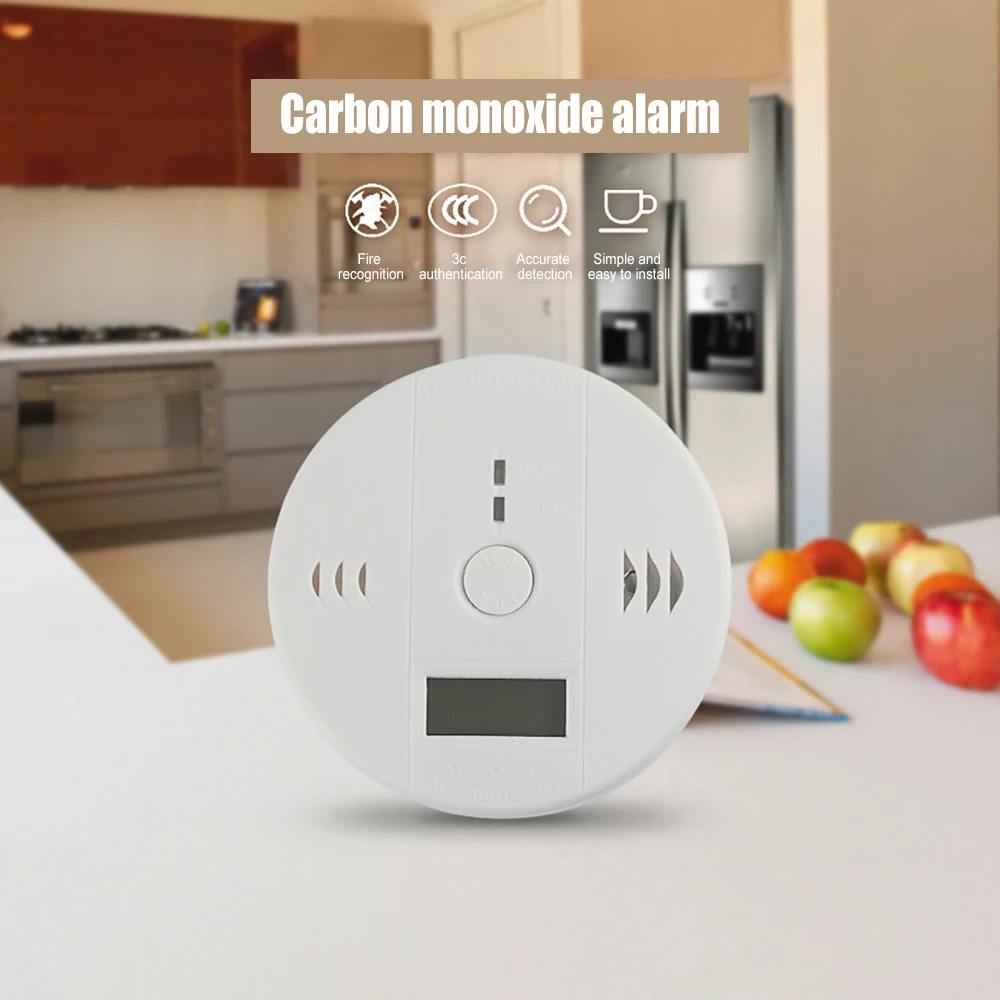 

High Sensitive CO Sensor Siren Sound Independent Carbon Monoxide Poisoning Warning Alarm Detector For Kitchen Bathroom Security