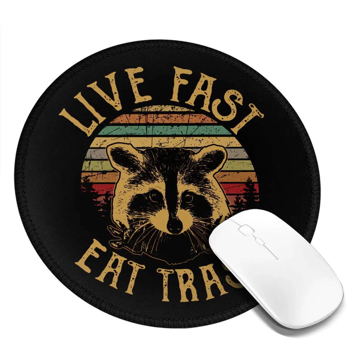 

Raccoon Mouse Pad Live Fast Eat Trash Office Rubber Mousepad Soft Armrest High Quality Print Mouse Mat