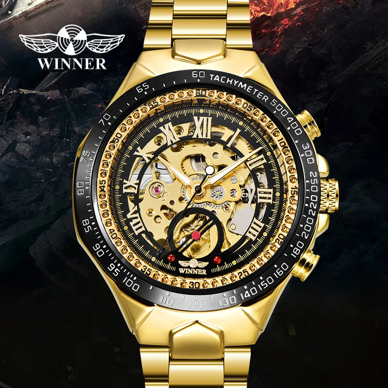 

Мужские классические механические Автоматические часы WINNER, светящиеся мужские часы из нержавеющей стали, Relogio Masculino