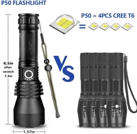 rechargeable flashlights led tactical flashlight high lumens zoomable 5 modes waterproof power display or camping hiking outdoor