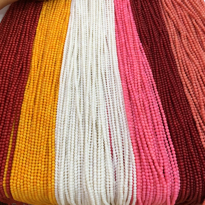 Бусины кораллового цвета из натурального камня круглой формы свободные бусины