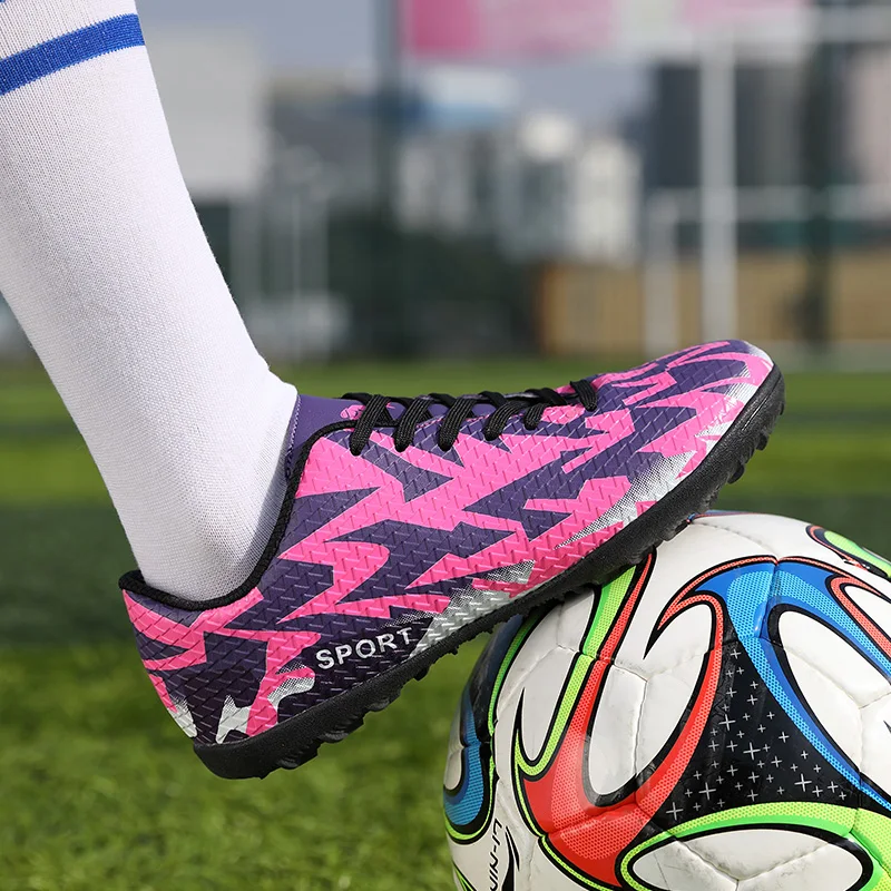 Hot sale Turf Football Cleats Men Comfortable Unisex Soccer Shoes for Men Lightweight Kids Football Shoes tacos de futbol 2020