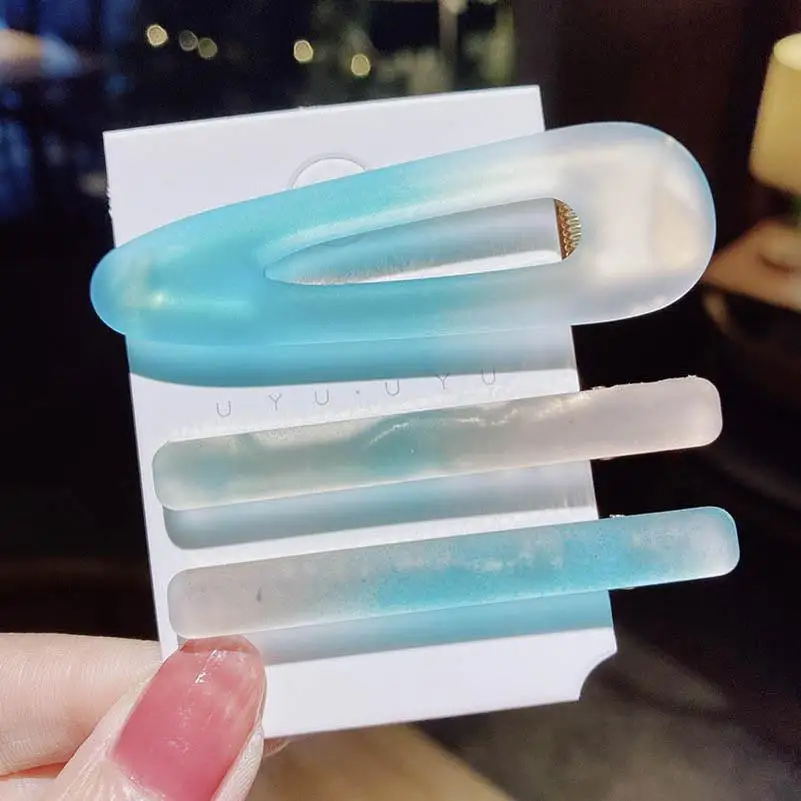 

INS clear jelly girls hair clips 3pcs/set women hair barrettes fashion hair pinshair accessories for women BB clips