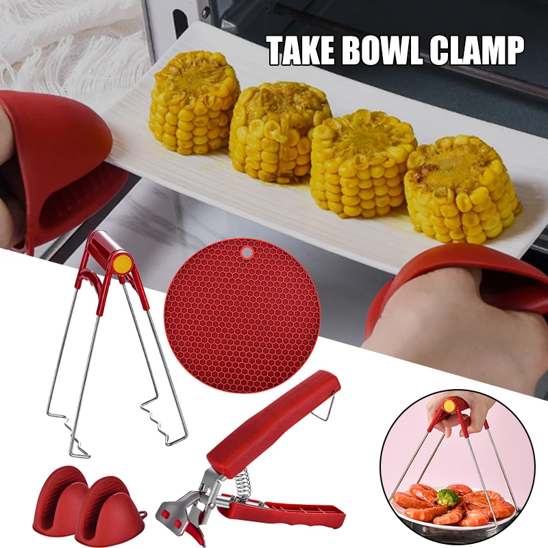 

Kitchen utility tools Kitchen Anti-Scalding Set for Moving Hot Plate or Bowls Heat Resistant Kitchen Accessories 3/4/5 Pack J99S