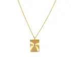 Женское Ожерелье из нержавеющей стали с квадратным фотоэлементом, покрытое 18-каратным золотом