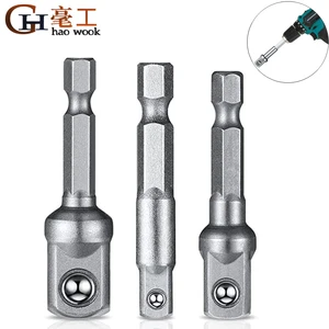 3 шт. хромированная ванадиевая стальная розетка адаптер с шестигранным хвостовиком 14  38  12 удлинительные сверла бар шестигранный набор бит электроинструменты