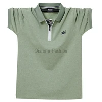 mens business shirt summer mens casual breathable plus size 6xl lapel short sleeved cotton clothes top t shirt