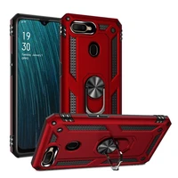 armor bumper shockproof phone case for oppo a12 a12s a5s ax5s military finger ring kickstand cover