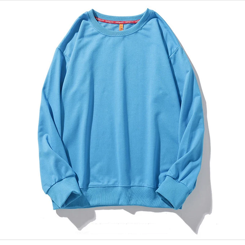 

New men's solid round neck Pullover large size sweater loose team uniform