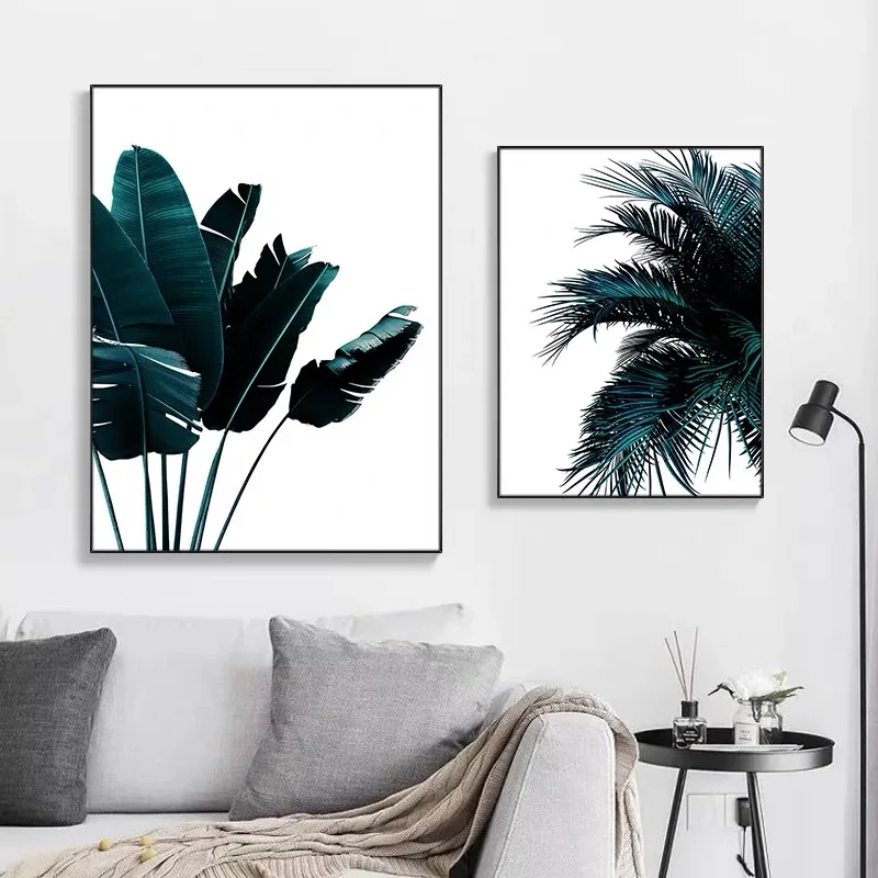

Room Posters Tropical Plant Plantain Leaves Canvas Painting Palm Tree Leaf Wall Art Nordic Wall Painting For Tableau Decor
