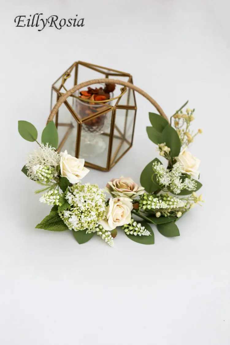 Дизайн на заказ Ins стиль невесты ручной цветок корзина Круглый Цветок для