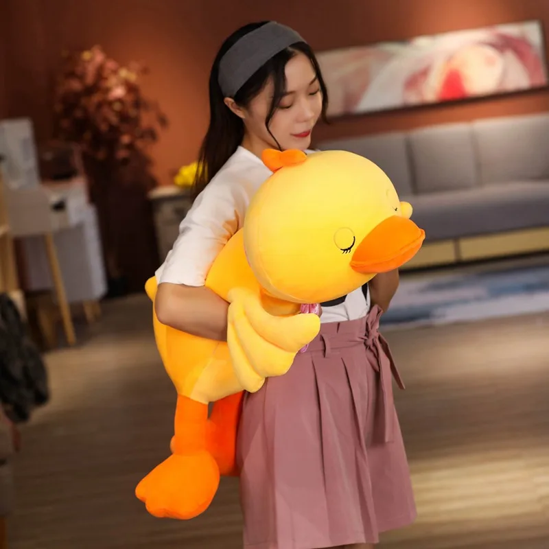 Мягкая Лежащая утка Симпатичная желтая плюшевые игрушки для детей мягкая