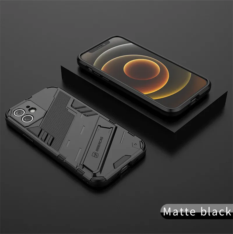 

For iPhone 12 11 Pro Max Mini Case Shockproof Hard Stand Armor Phone Cover For iPhone X XS XR 6 6s 7 8 Plus Protective Cases